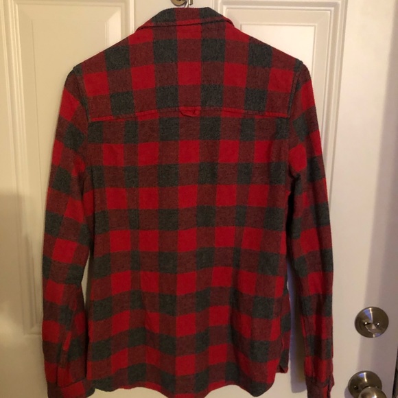 Grey and red plaid flannel shirt - Picture 1 of 3
